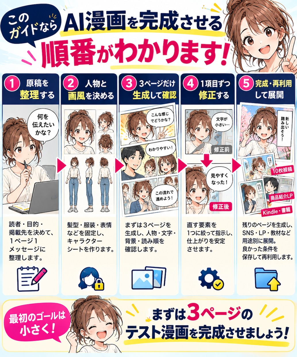 初心者が原稿からAI漫画自動作成ガイド提供します SNS・LP・Kindle・幅広く使えるテンプレ丸ごと収録 イメージ3