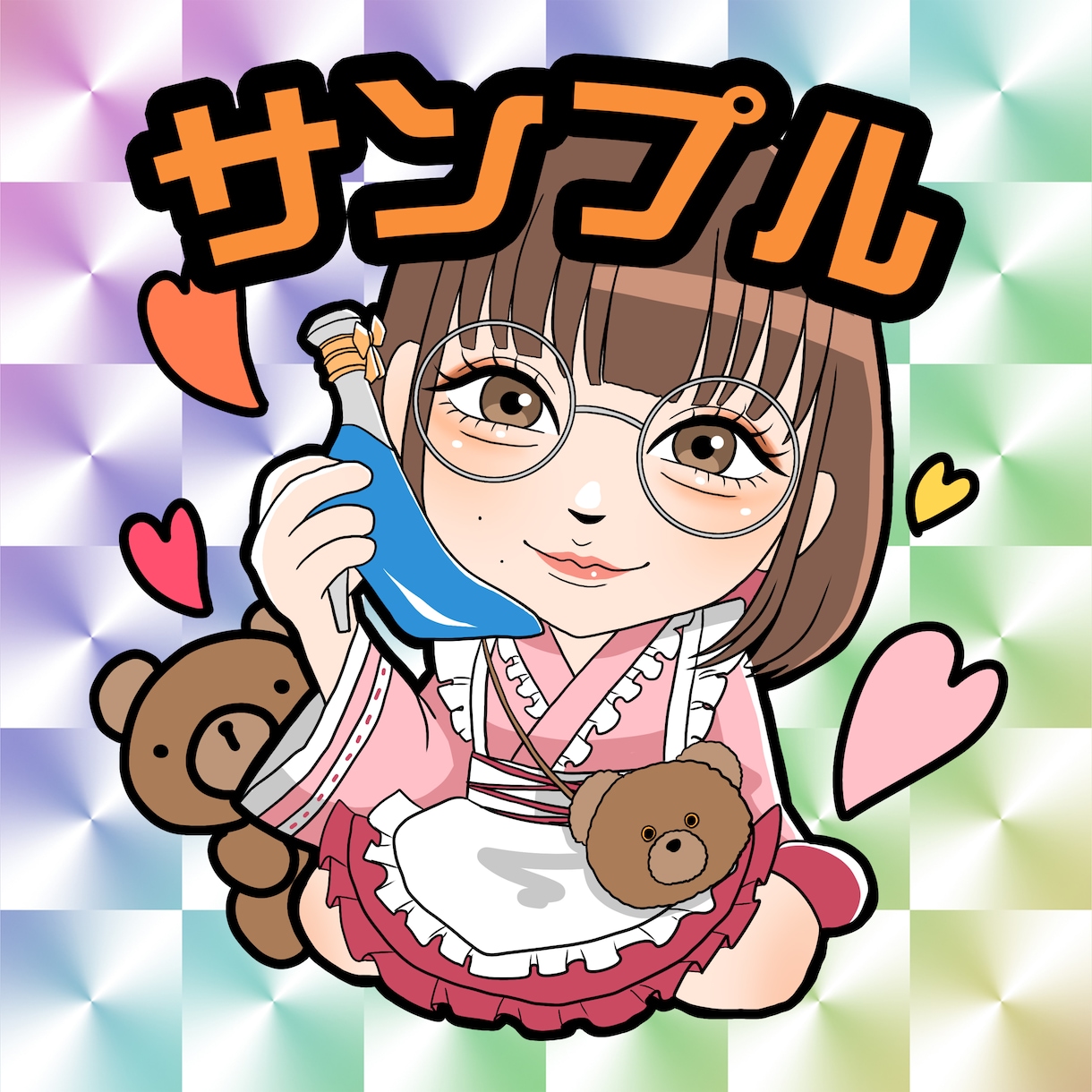 追加OPでシールにもできるポップなイラスト描きます 限定価格でポップなかわいい似顔絵をかきます！ イメージ3