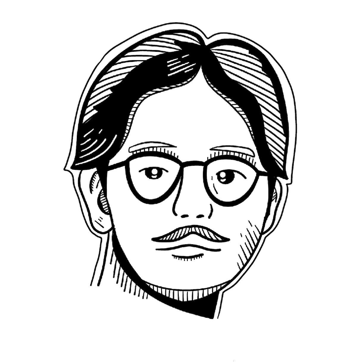 商用OK！モノクロおしゃれなアイコン描きます ビジネスでも使いやすい似顔絵アイコンです。 イメージ2