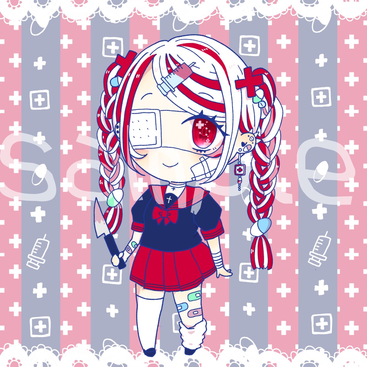 かわいいミニキャラアイコン描きます 商用利用可！背景透過verと背景付きのセットで提供します！ イメージ4