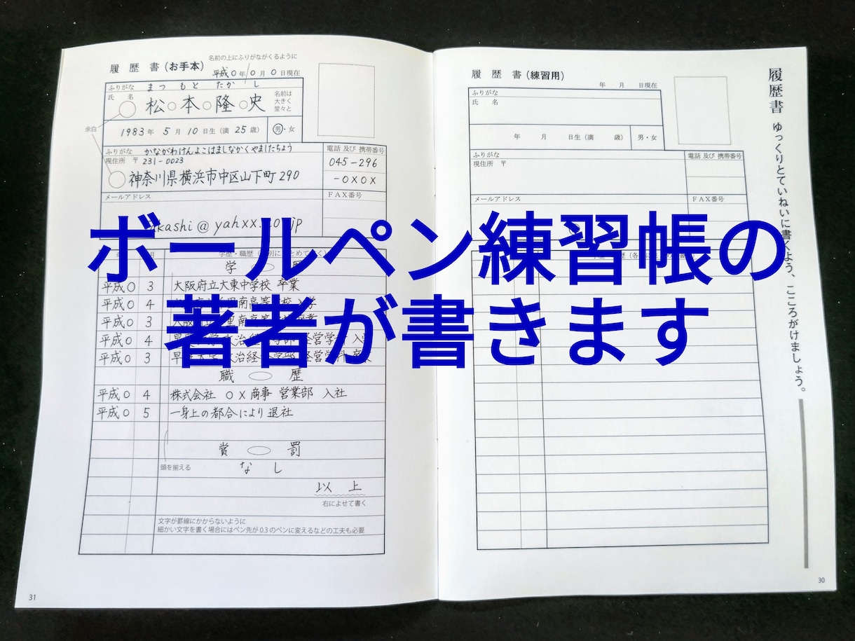 書家が美しい文字で採用されるための履歴書を書きます 少し上手いではなく、とびぬけて上手い字で、面接官を圧倒しよう イメージ1