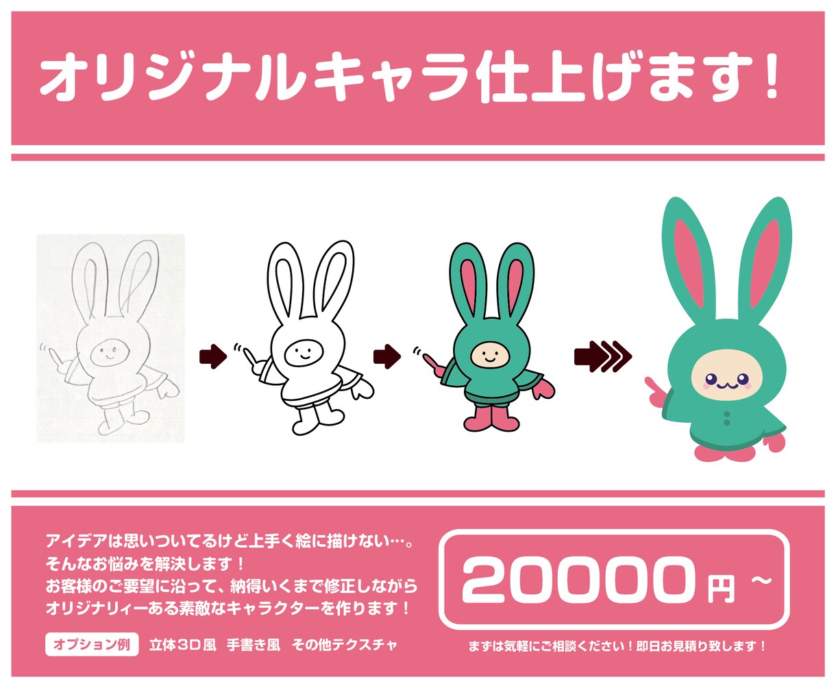 オリジナルキャラクターを作成します お客様のアイデアを生かしながら、キャラクターを仕上げます。 イメージ1