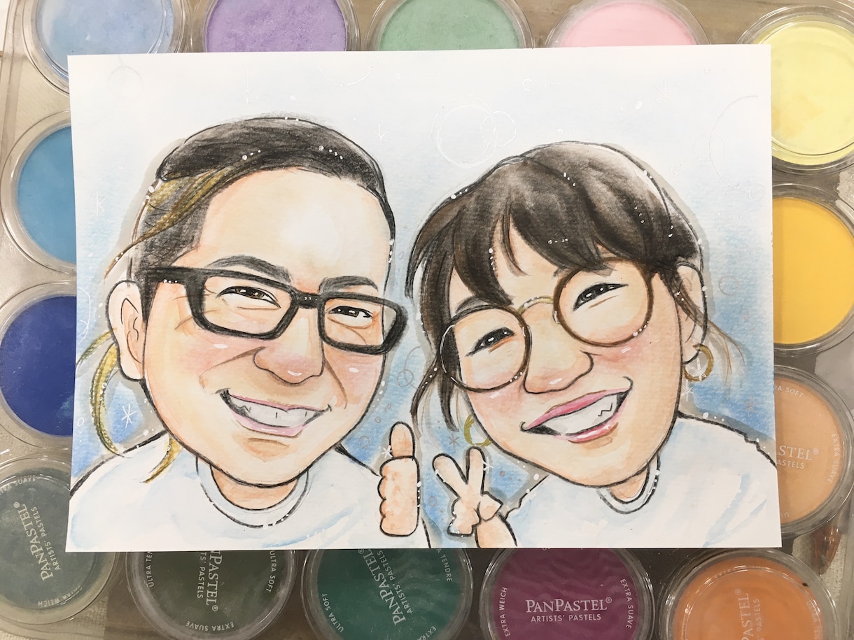 ここだけ商品‼️あたたか〜い☆手描き似顔絵描きます ★ふんわりシンプル(イベント席描き風) イメージ2