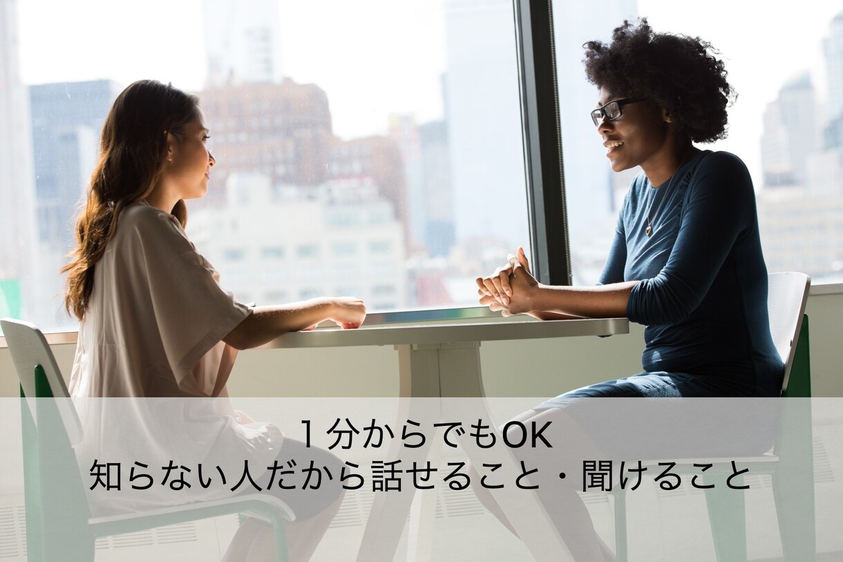 あなたの悩み・愚痴聞き・話し相手になります 赤の他人が聞き相手・話し相手になります。客観的な意見が聞ける イメージ1