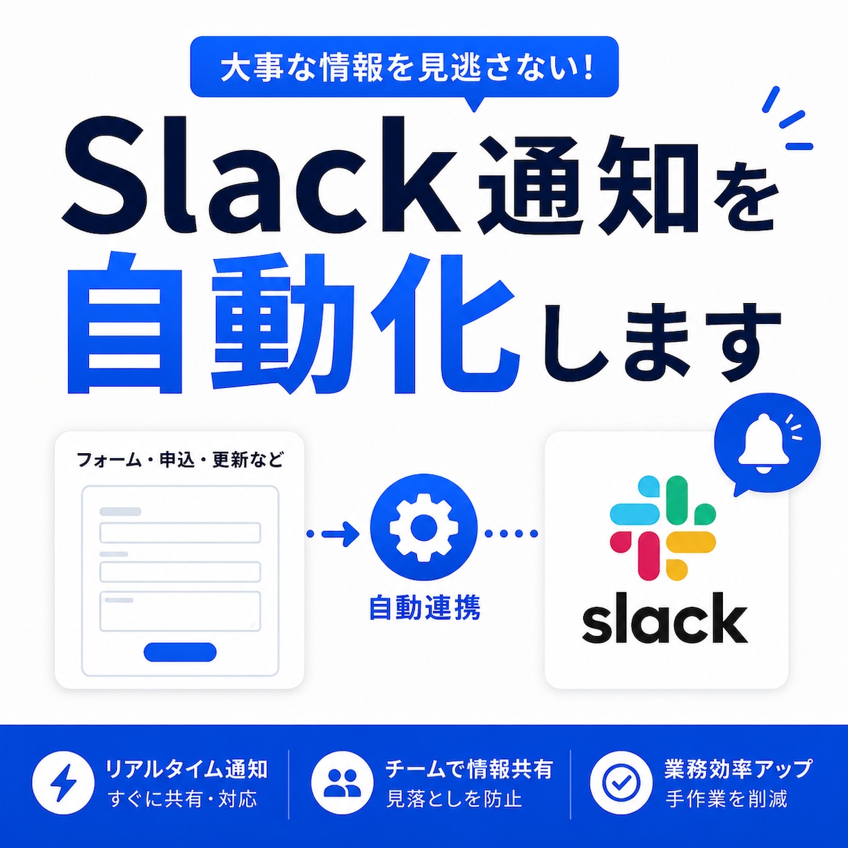 Slack通知を自動化します 問い合わせ・申込・更新情報をリアルタイム通知 イメージ1