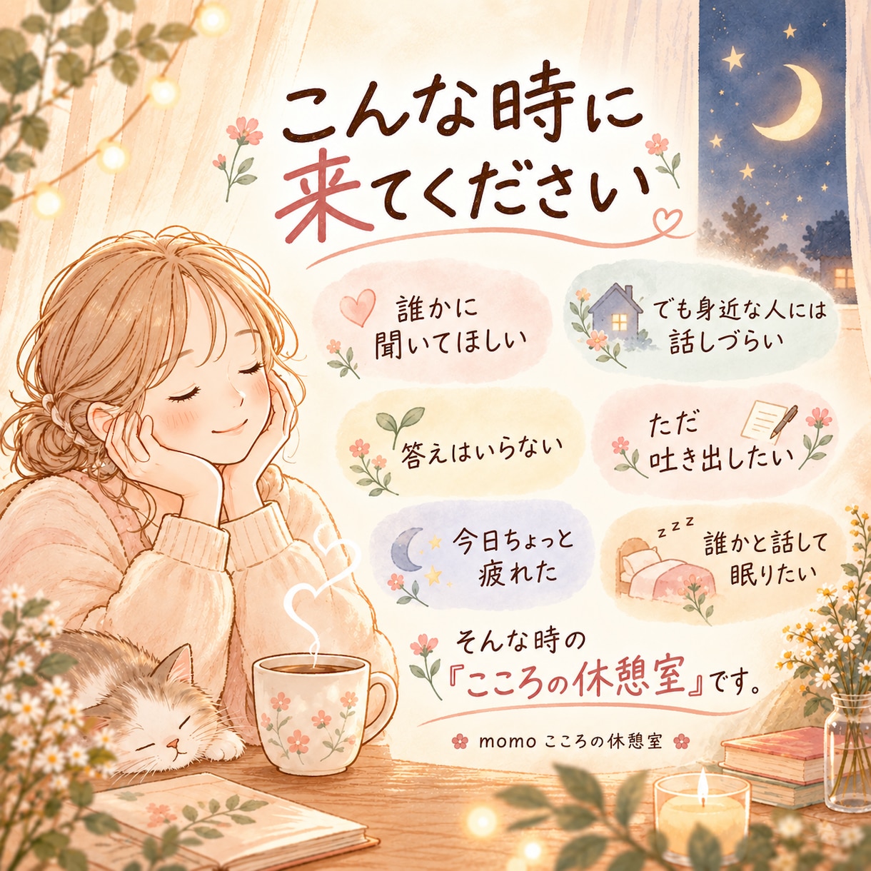 仕事・子育て・人間関係、何でもゆっくり聴きます あなたの気持ちに、そっと寄り添います^ ^ イメージ3