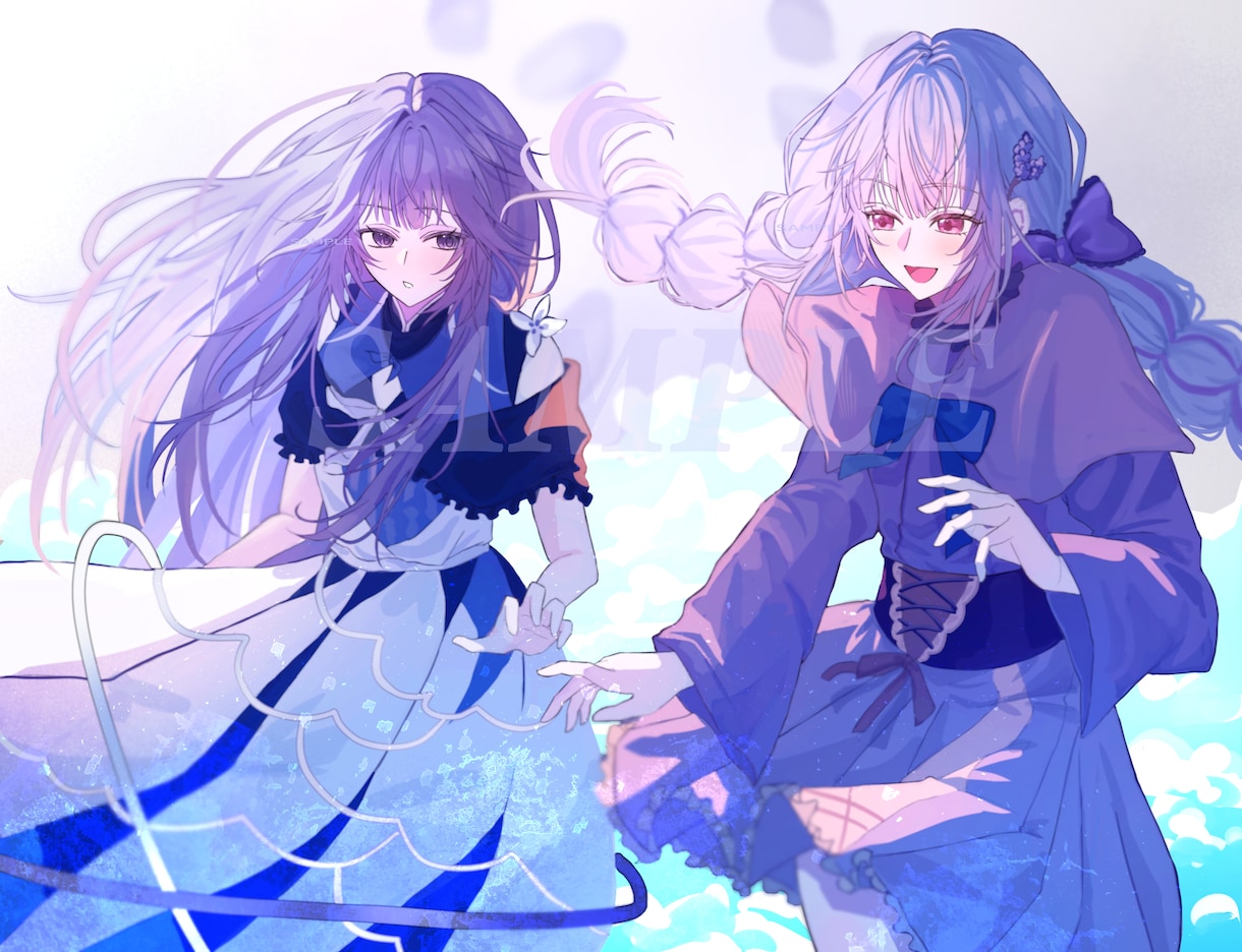 サムネイルや歌ってみたMV等のイラストを作成します 1枚絵、サムネイルイラスト、MVイラスト、立ち絵など イメージ4