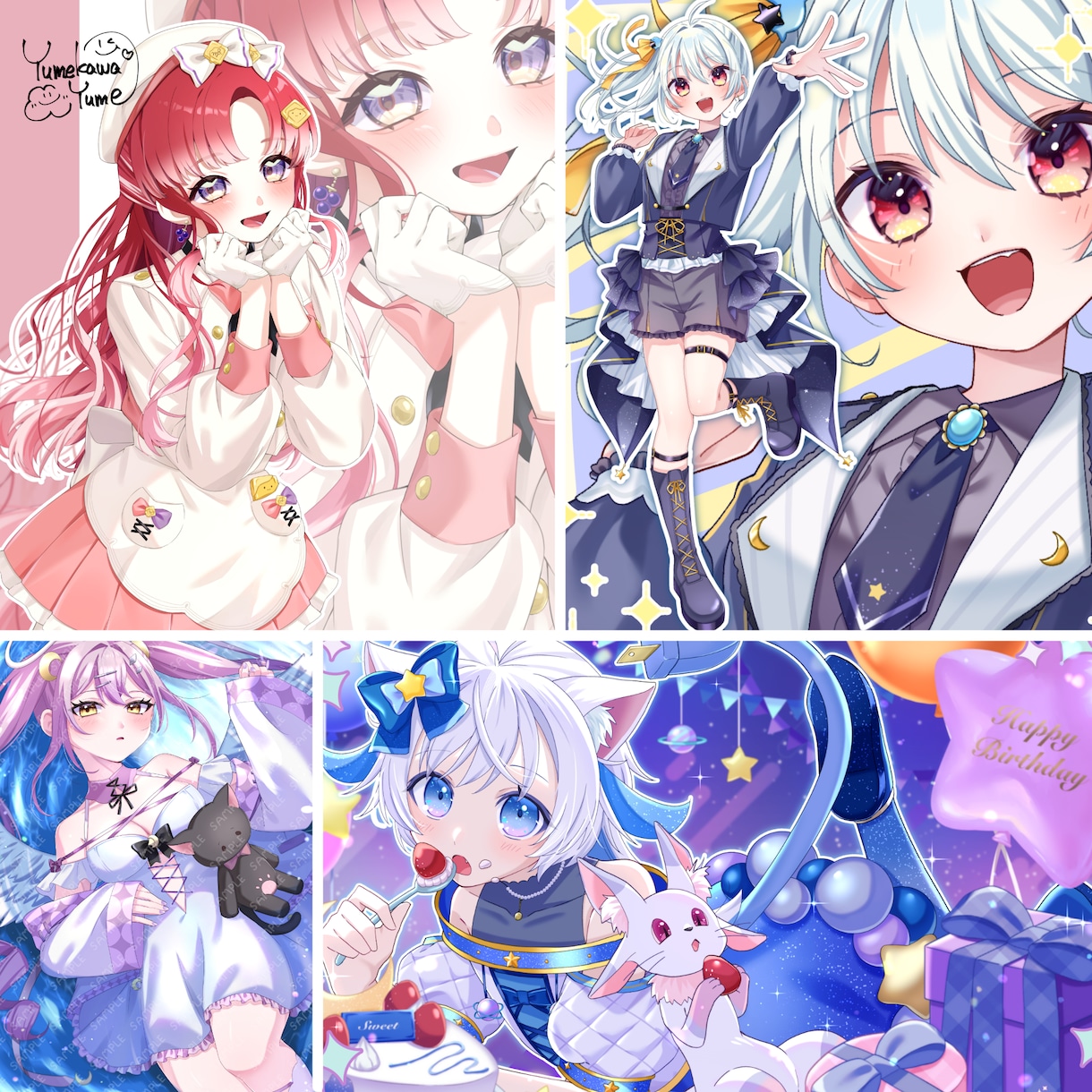 高品質！可愛く目を惹かれる様々なイラスト描きます 男性キャラも可能！Vtuberイラスト、キービジュ、一枚絵等 イメージ2
