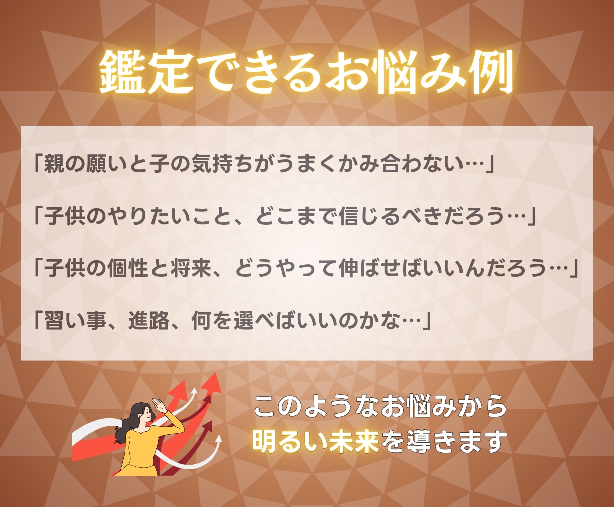 見守る？導く？国家資格キャリコン子供の進路占います 【期間限定3000円】お子様の可能性と関わり方、鑑定書で提示 イメージ4