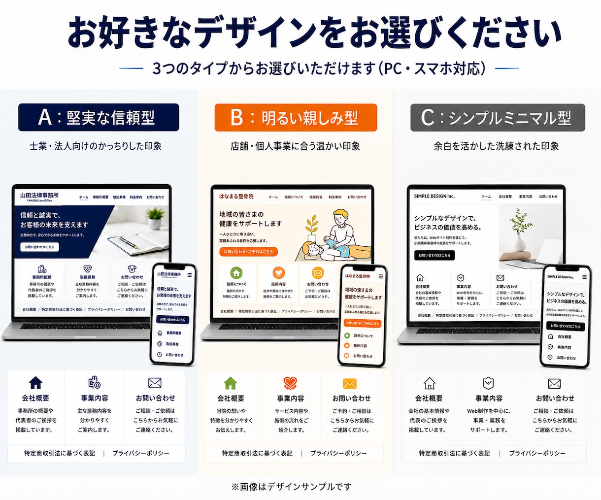 決済・取引審査用の会社ホームページを制作します 通常5営業日｜会社情報・問い合わせ・一般的な必要表記まで一式 イメージ3