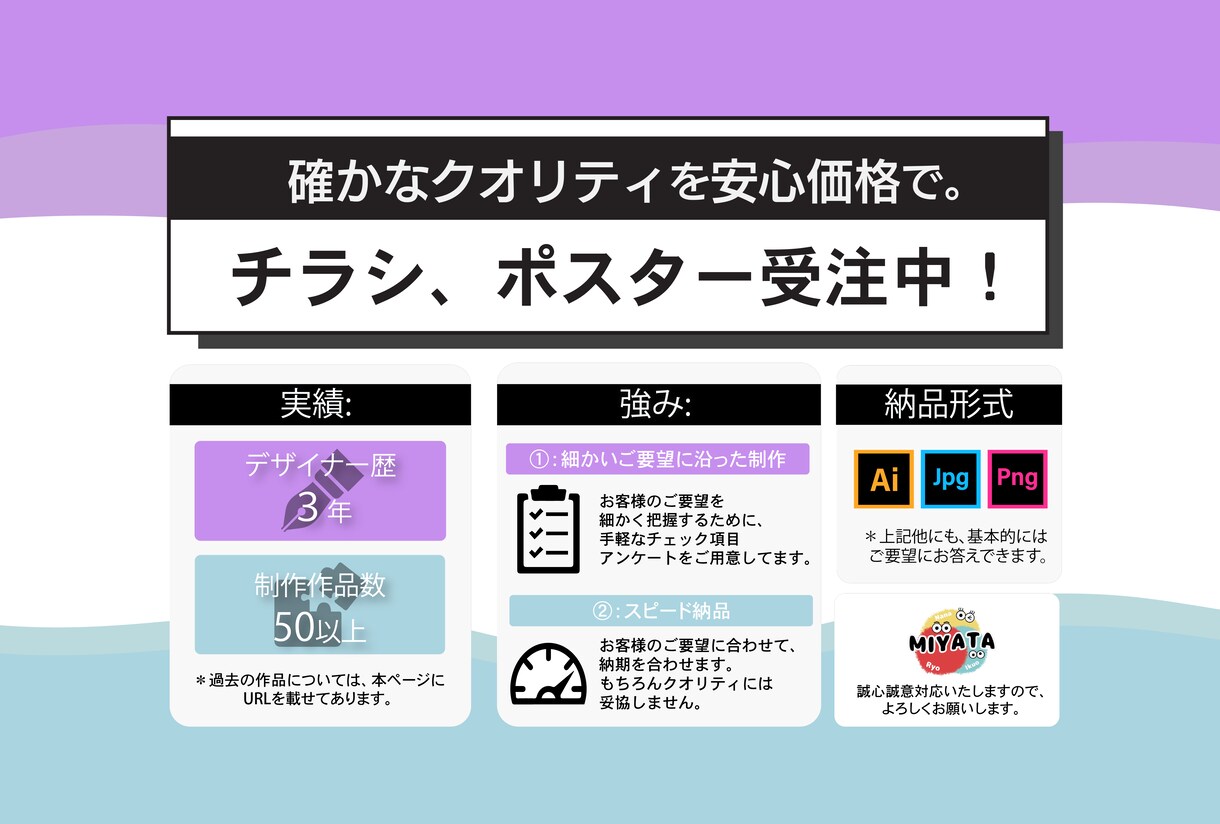 チラシ、ポスターを安心価格でデザインします 確かなクオリティを最低価格で。 イメージ1