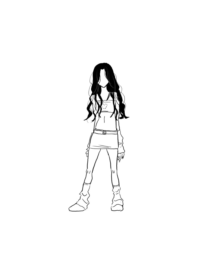 y2k風　雰囲気イラスト描きます y2kなどの線画イラストエモくてかわいくてセクシーなイラスト イメージ1