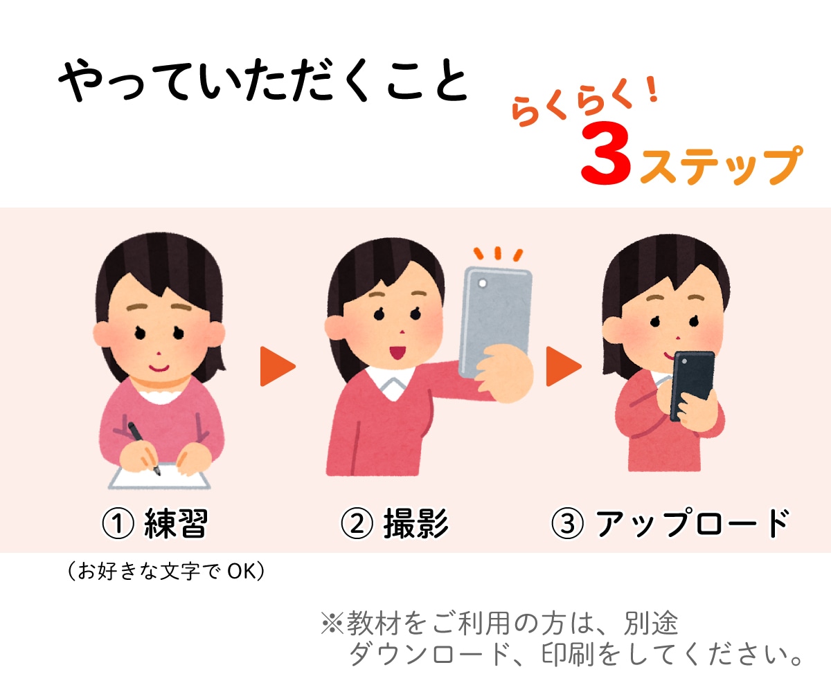 講師がペン字を添削します 〈教材付き〉らくらくペン字添削を利用して理想の文字に！ イメージ2