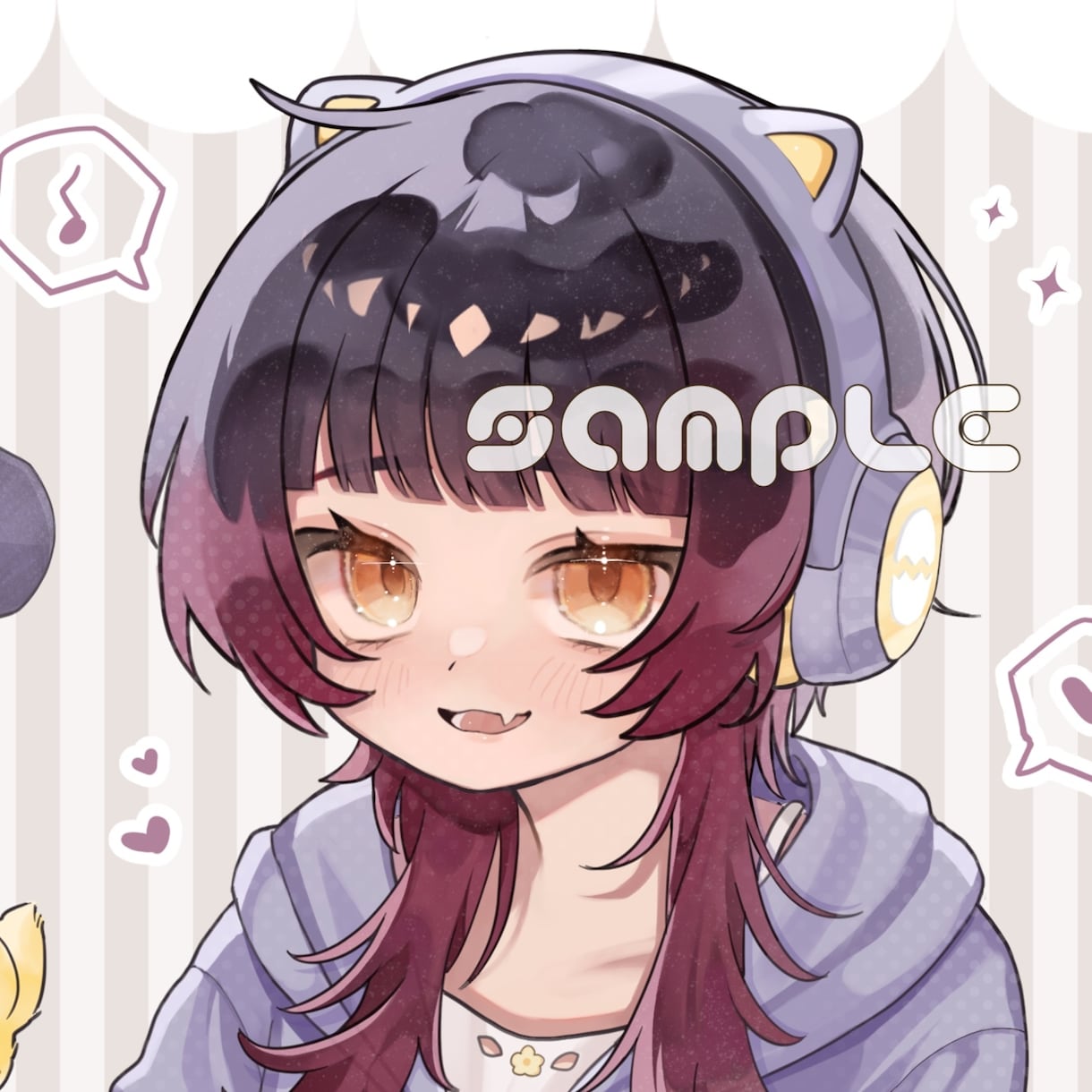 アイコンイラストを描きます。口開け差分つきます ラフ修正無制限。あなただけのアイコンを作成します。 イメージ4