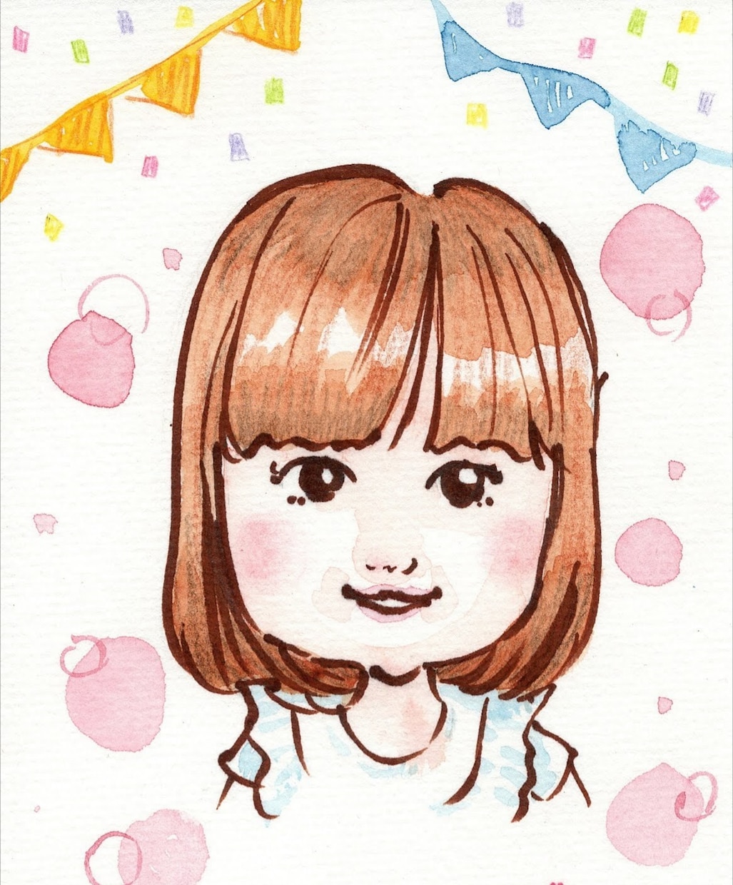 似顔絵を透明水彩でふんわり優しくお描きします プチギフトをお探しの方にオススメ♪ イメージ8