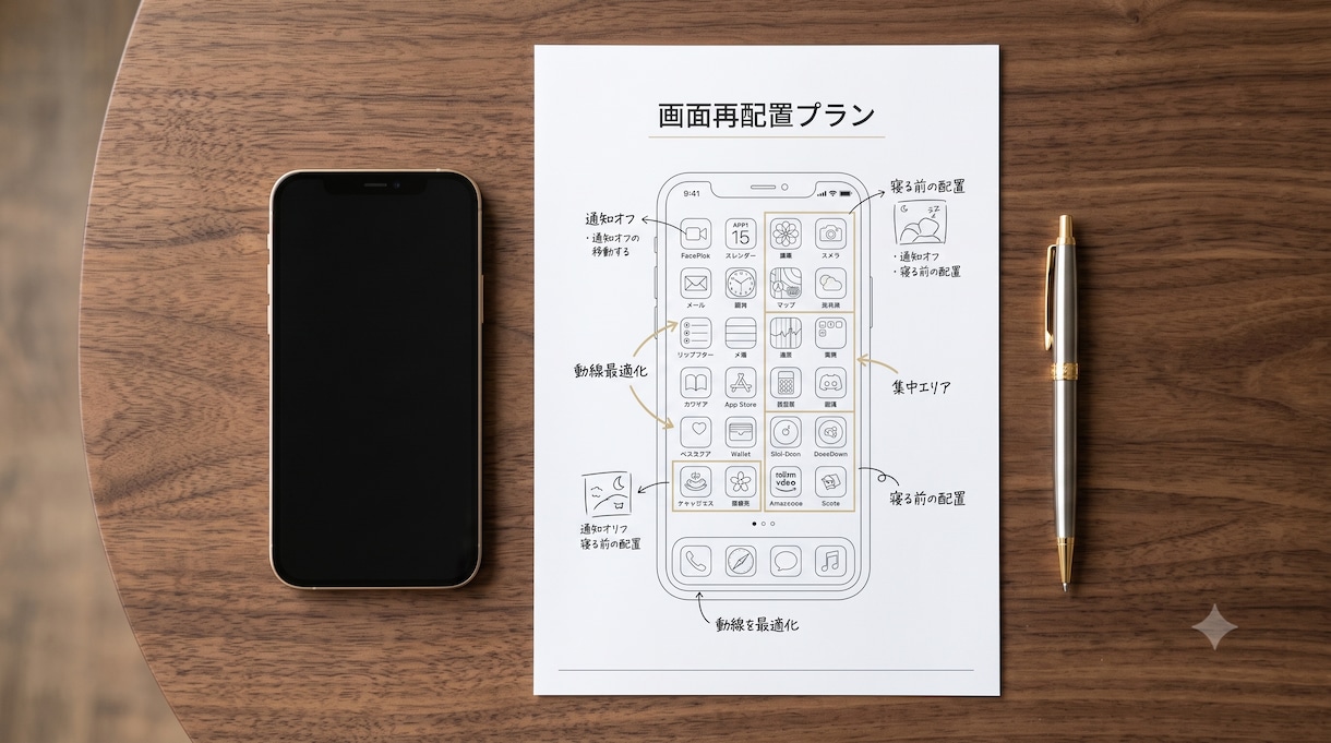 やめられないスマホ、ホーム画面から整えます スクショ1枚で「つい開く」の原因を特定→再設計します イメージ5