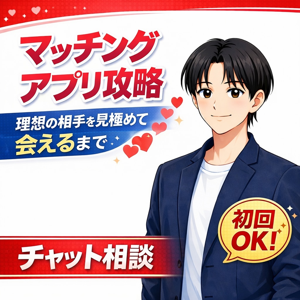 マッチングアプリ攻略！交際までを最短サポートします お相手選びの軸を一緒に作る/失敗を避けられる イメージ1