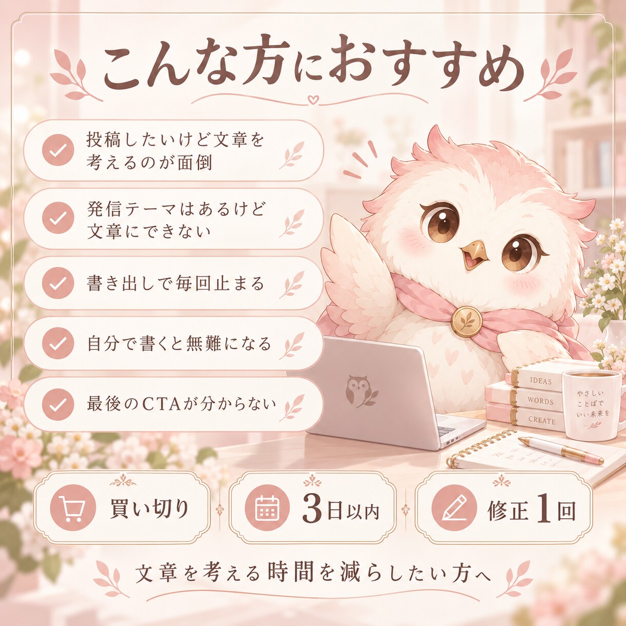 Instagram投稿文を3本まるごと作成します 素材を送るだけ｜冒頭フック・CTAまで完成文でお届けします イメージ3