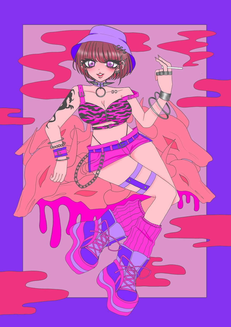 派手でファッショナブルな女の子描きます 派手で可愛い女の子のイラストが必要な方必見！！！ イメージ5