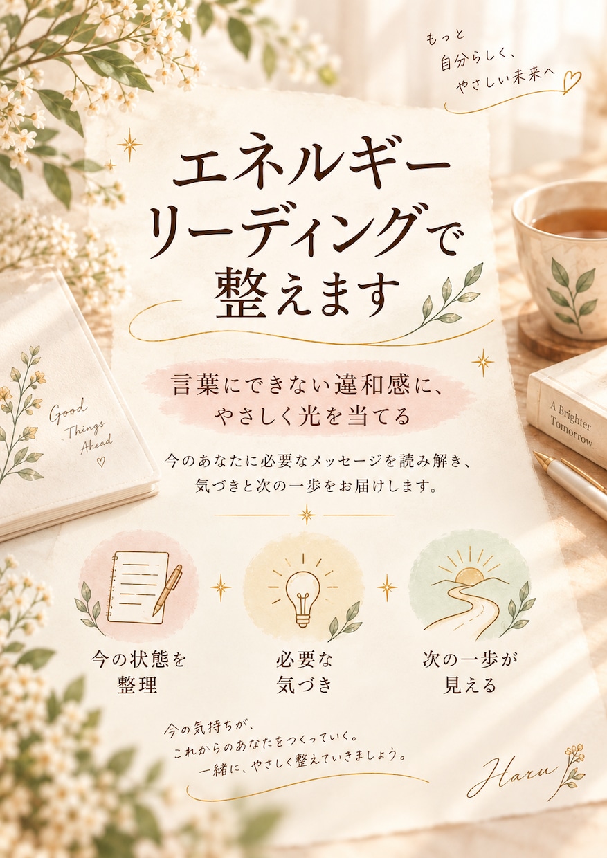 今のあなたのエネルギー状態を読み解きます 言葉になる前の違和感や停滞から、今必要な視点をお伝えします イメージ1
