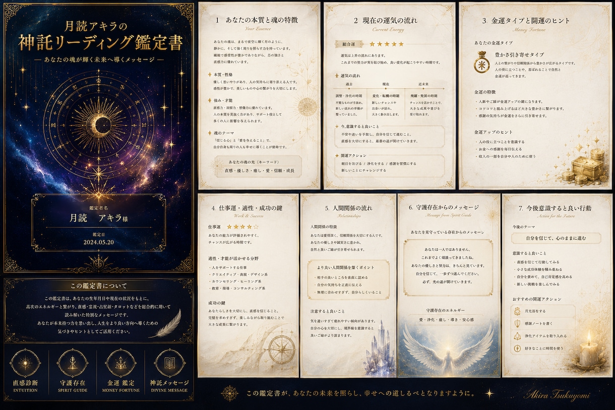 月読アキラの神託リーディング鑑定書お届けします 月読アキラの神託リーディング鑑定書 イメージ1
