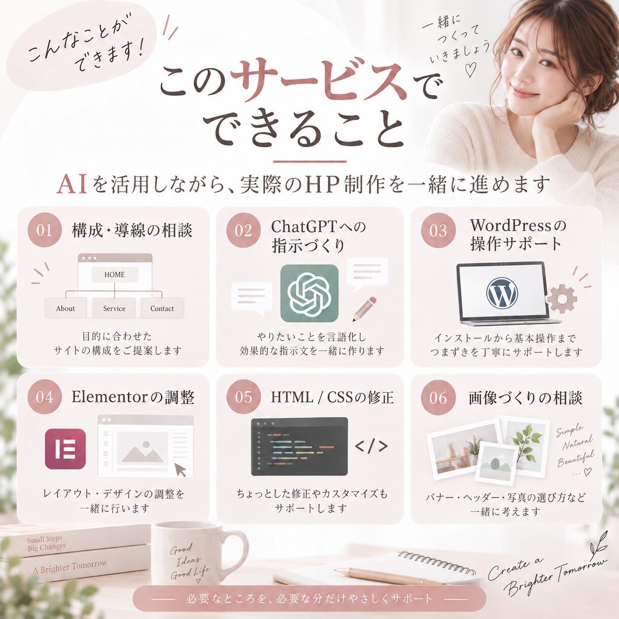 初心者向け｜AIでHP制作を一緒に進めます ChatGPT×WordPressで自分で作れるをサポート イメージ3