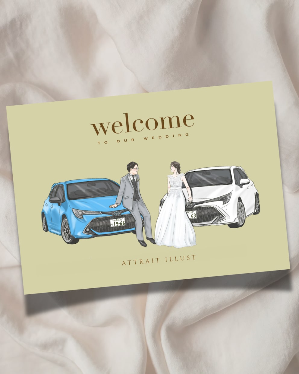 ウェルカムボード、愛車と描きます 大人可愛いイラストで特別感のある一枚に♡ イメージ4