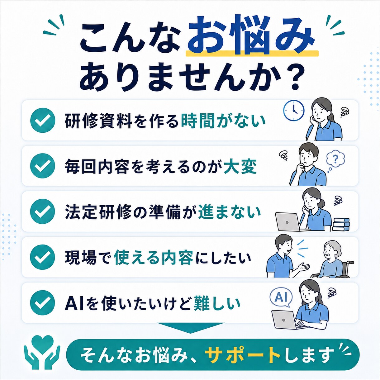 実績つくりのため5名特価！介護研修資料作成します 研修資料を作成"現場で本当に使える研修資料" イメージ4