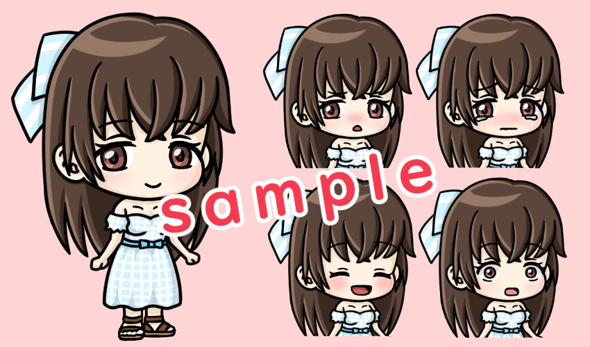 5パターンセット【表情差分】キャラクターを描きます ブログや配信にぴったり！口パクソフトでも使えます♪ イメージ4