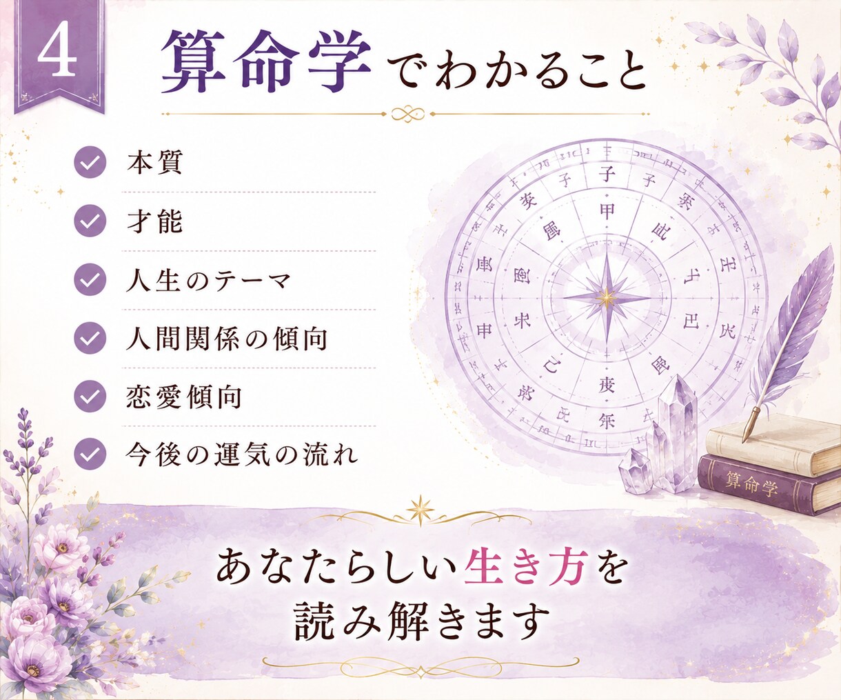 あなたの本質と人生の流れを算命学で読み解きます 恋愛・夫婦・親子・仕事の悩みの背景を読み解きます イメージ4
