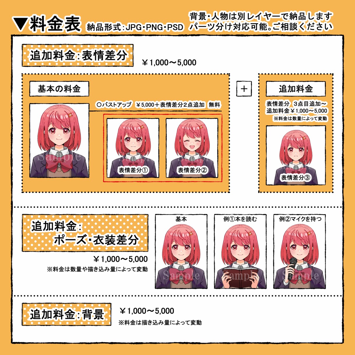 ご新規様限定！　バストアップイラスト制作します 通常よりもお得な割引価格でのご提供です イメージ3