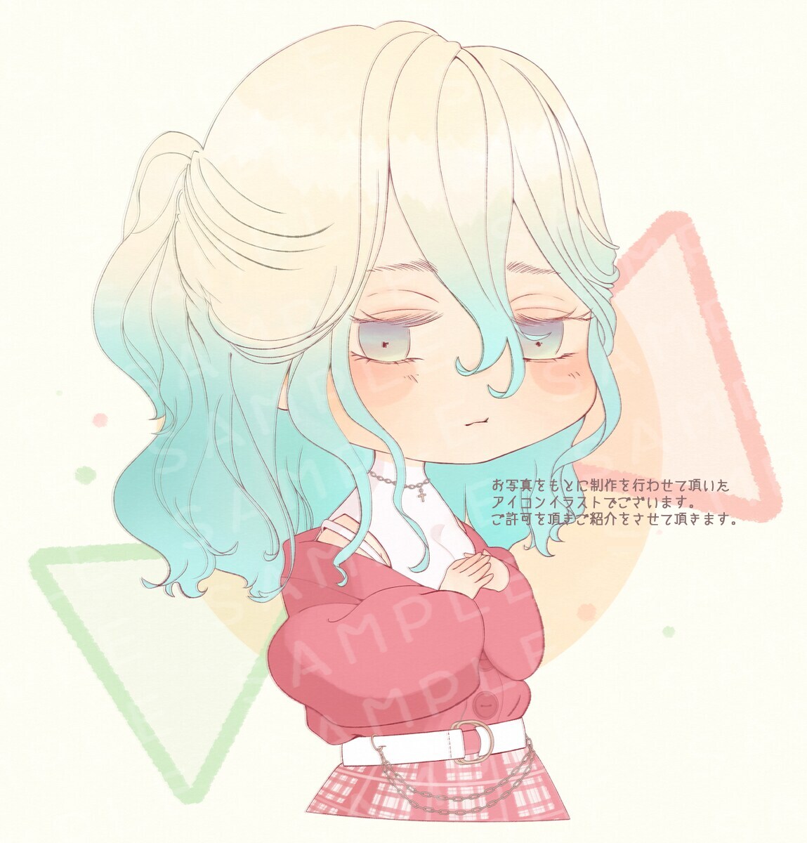 繊細で温かみのある絵柄のアイコン等をお描きします 表情違いと合わせて2種類セットで納品いたします イメージ1