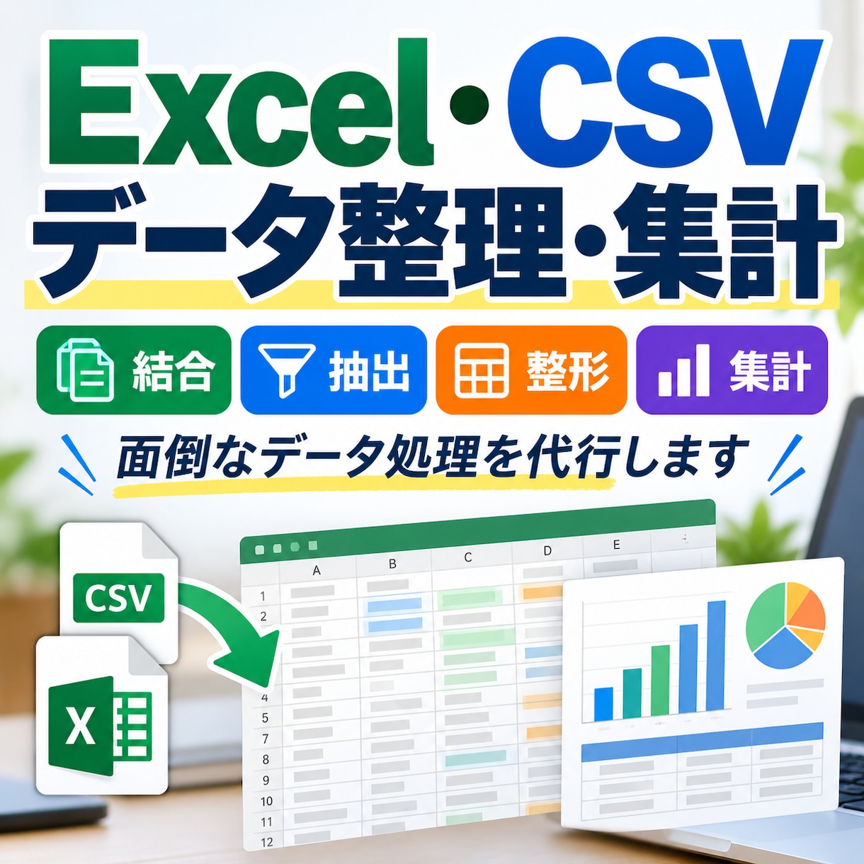 Excel・CSVのデータ整理・集計を代行します 大量のExcel・CSVも正確・丁寧に処理します イメージ1