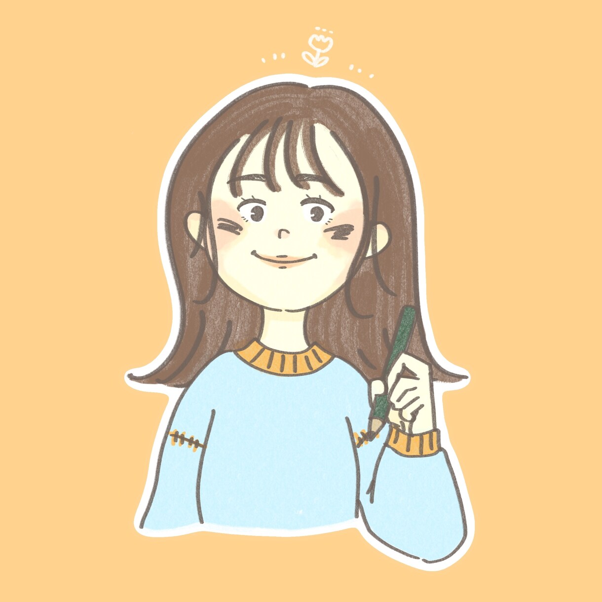 シンプルで可愛い似顔絵アイコンお描きます SNS用アイコン、似顔絵アイコン イメージ3