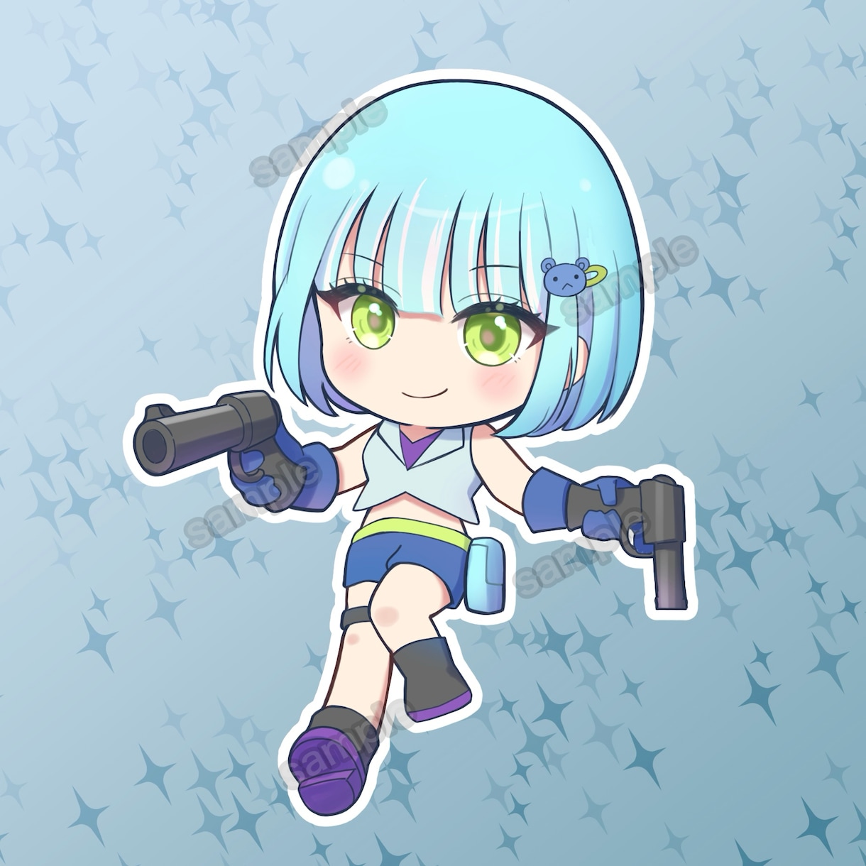 商用料込！かわいいアニメタッチのミニキャラ描きます アイコンやグッズ等に使えるイラスト作成します イメージ7