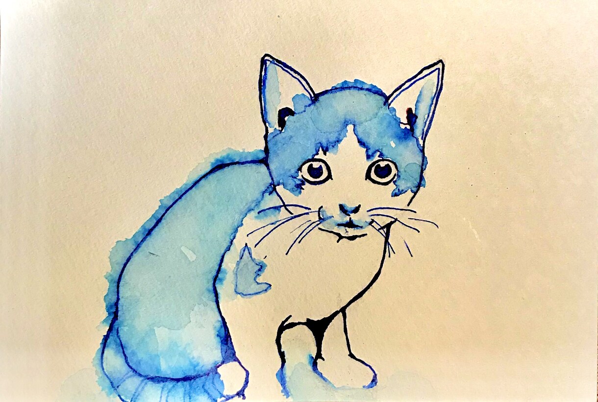 大切なペットを青い似顔絵にします 犬・猫・鳥…動物の絵をアイコンやバナーに！遺影やプレゼントに イメージ6