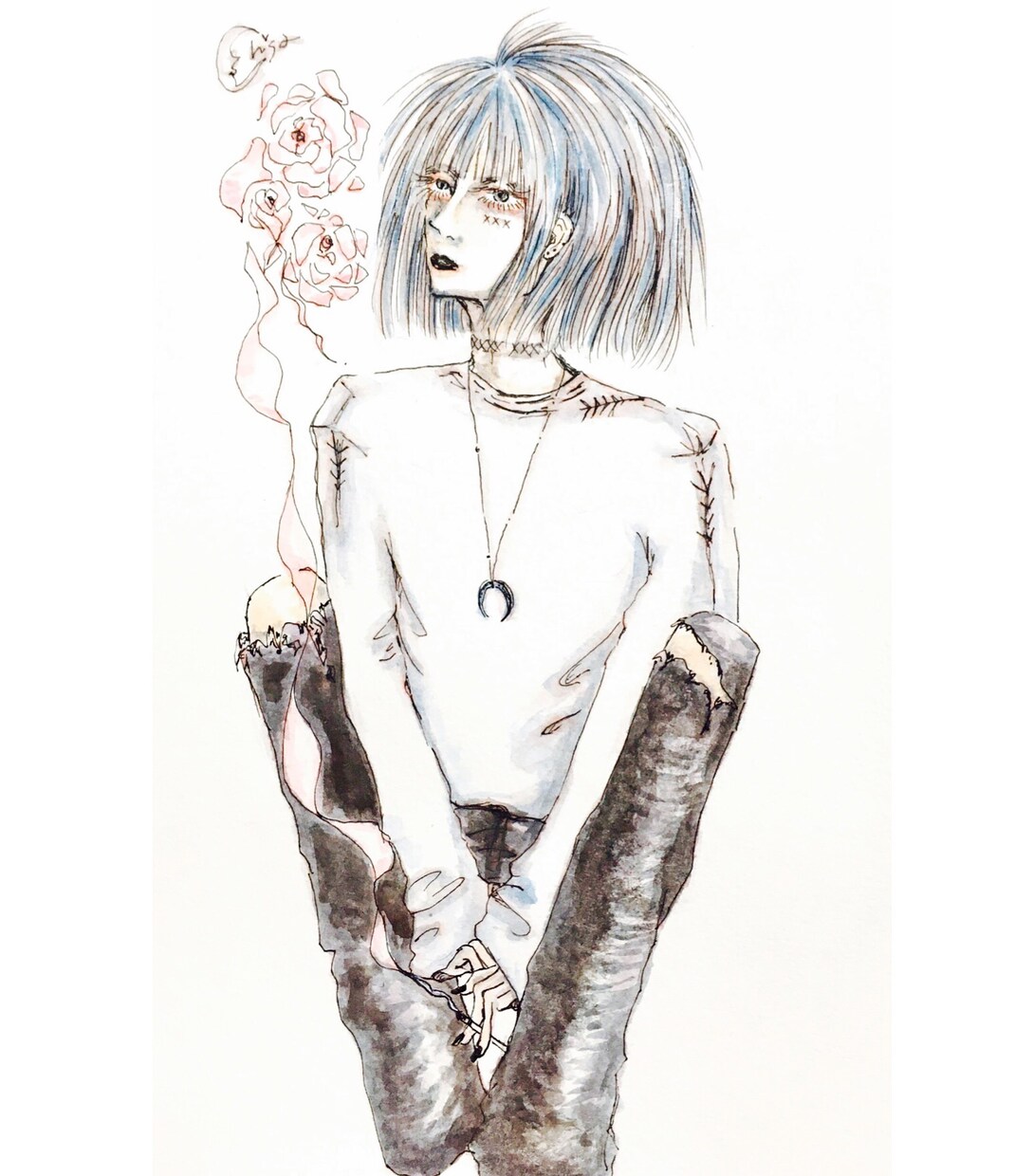 お洒落な似顔絵イラストお描きします 手描き、アンニュイな雰囲気がお好きな方 イメージ2
