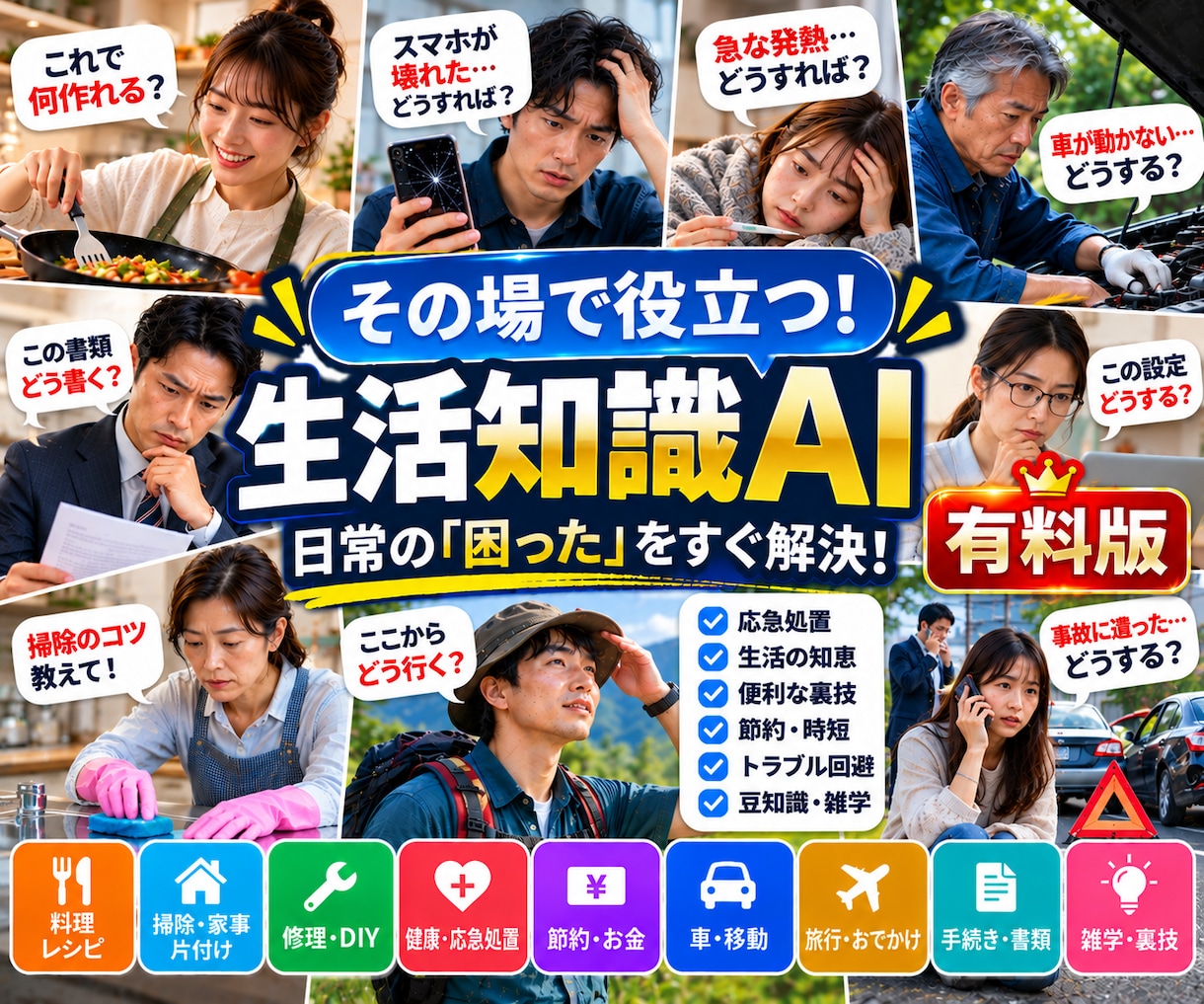 日常の困りごとをAIがその場で解決しますます 写真や一言から今すぐ役立つ生活の知恵を届けます イメージ1
