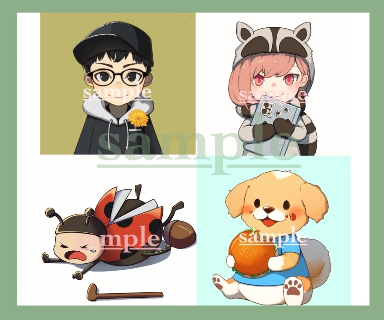 あなたの特徴を取り入れたデフォルメキャラを描きます オリジナルキャラをSNSのアイコンやプレゼント！商用利用〇！ イメージ7