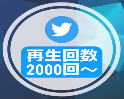 ツイッター動画＋２０００回増えるまで拡散します ツイッター/Twitterの再生数２０００回～増やします⭐️ イメージ1