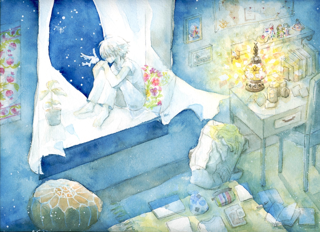 透明水彩で雰囲気のある一枚絵を作成します 書籍の装画、CD ジャケット、配信用サムネ、歌ってみた等 イメージ2