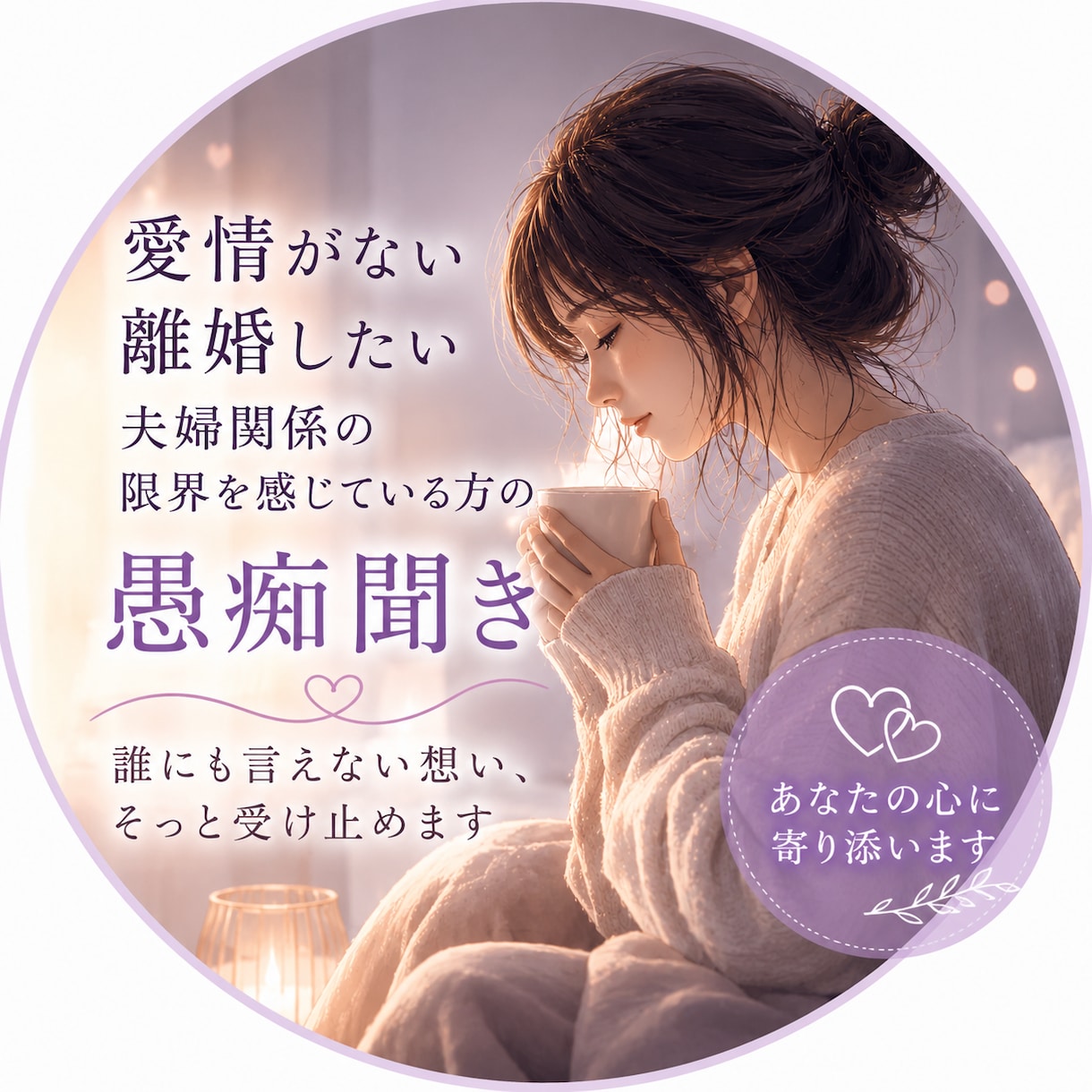 小さな積み重ね！夫婦だからこそ溜まる不満聞きます 1分から！誰よりも寄り添います！100%あなたの味方です！ イメージ1