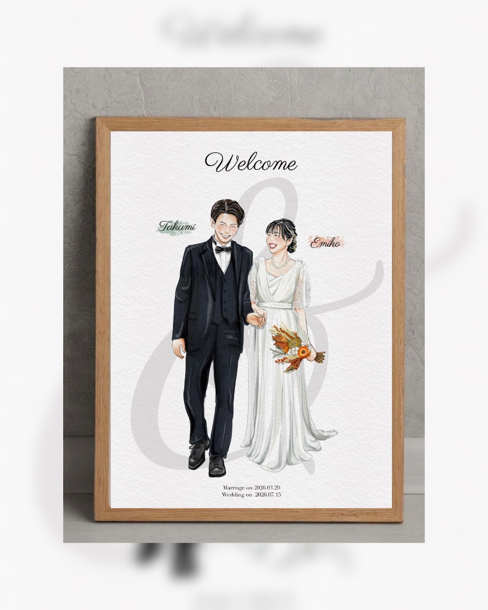 結婚式を彩る◎おしゃれなウェルカムボード描きます ペーパーアイテにも活躍！式後も楽しめるウェディングイラスト イメージ2