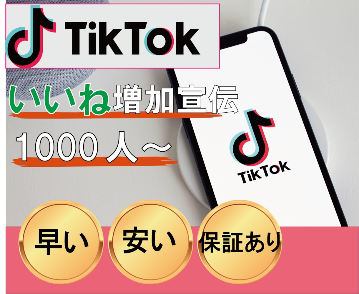 TikTokのいいね増加するまで宣伝します 1000人いいね増加されるまで拡散｜保証あり！ティックトック イメージ1
