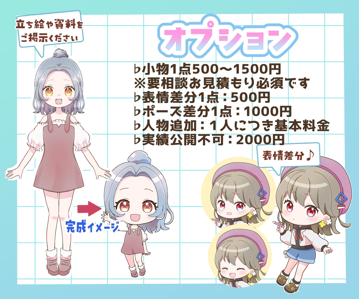 商用利用込み!ミニキャライラストお描きします 先着3名様限定のお得なモニター価格！ イメージ3