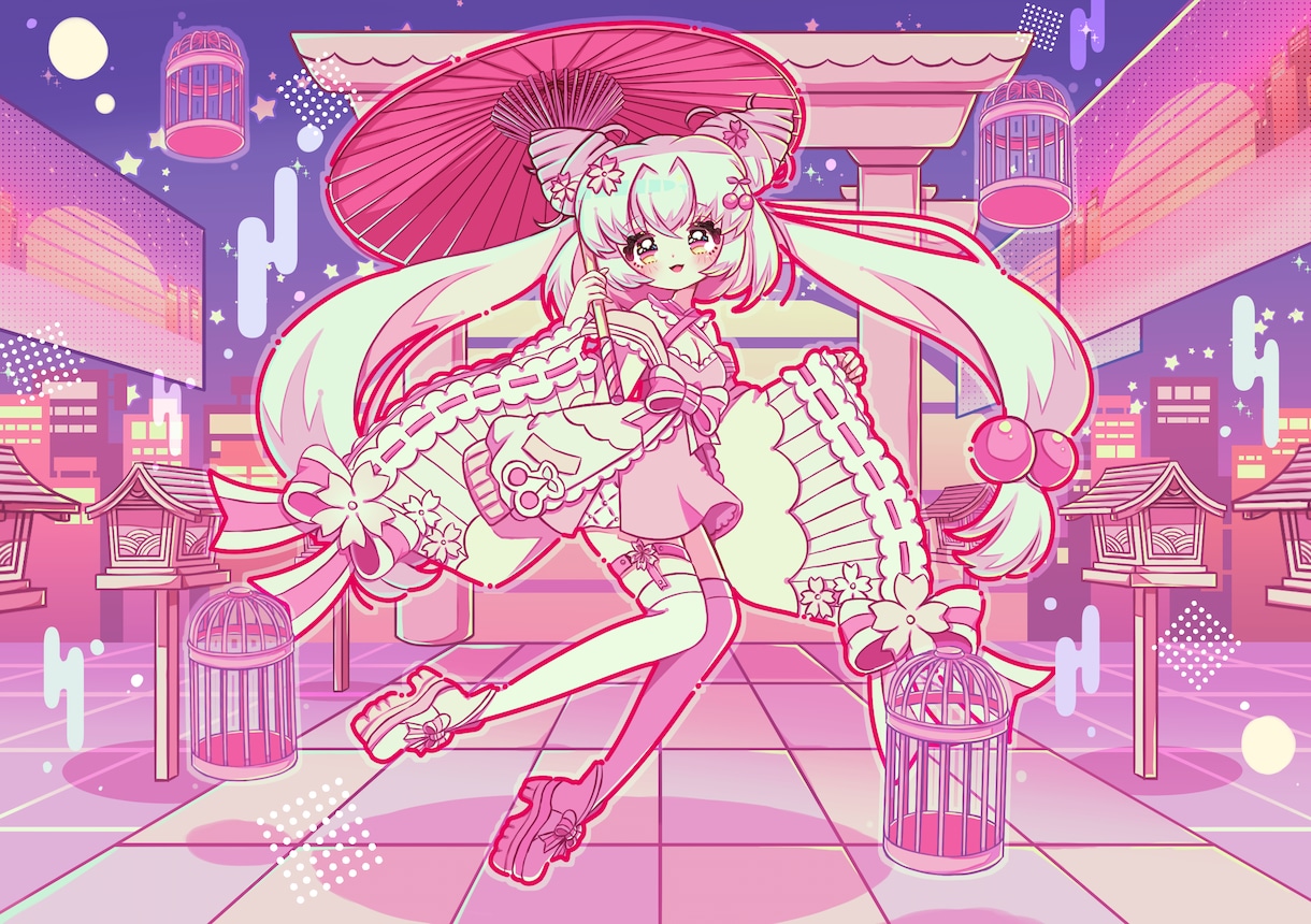 ポップでファンシーな可愛いイラスト描きます MV、歌ってみた、アイドルグッズ、CDジャケなどに！ イメージ6