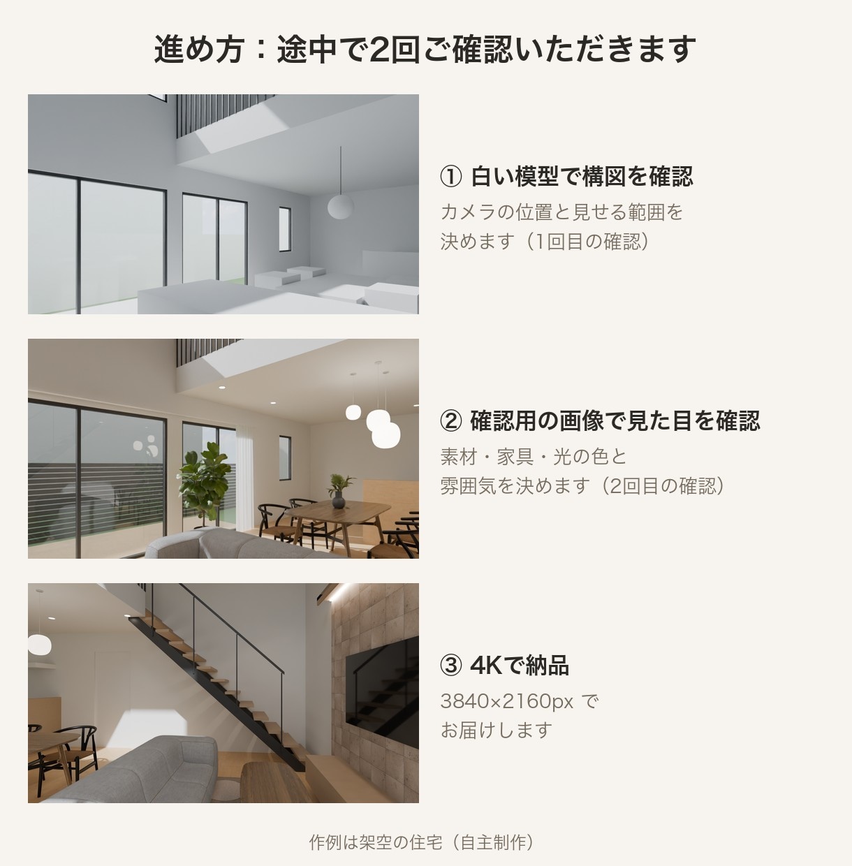 工務店さま向けに住宅の外観・内観パースを制作します 図面から販促用の完成イメージを｜確認2回・4K イメージ5