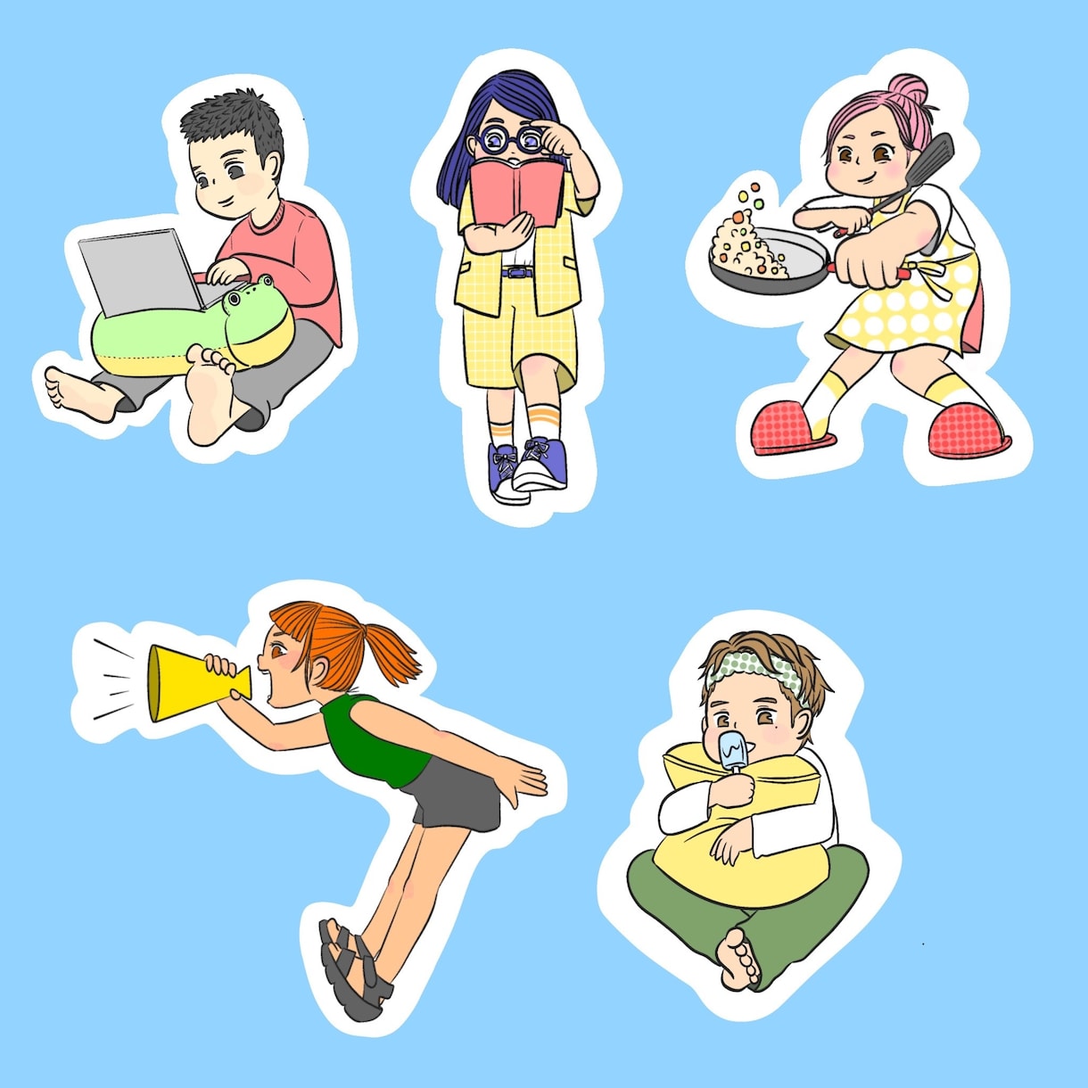 ポップで可愛らしいイラストをお描きします 全身イラスト、ポーズ自由、背景色も指定可！ イメージ1