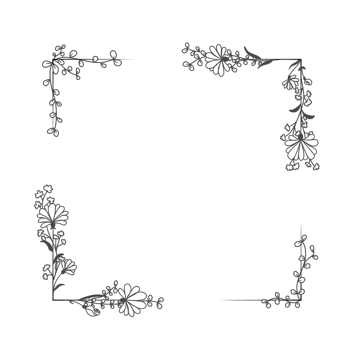 おしゃれなお花のフレームイラストを制作致します エレガントなデザインのフラワーフレームイラストです！ イメージ3
