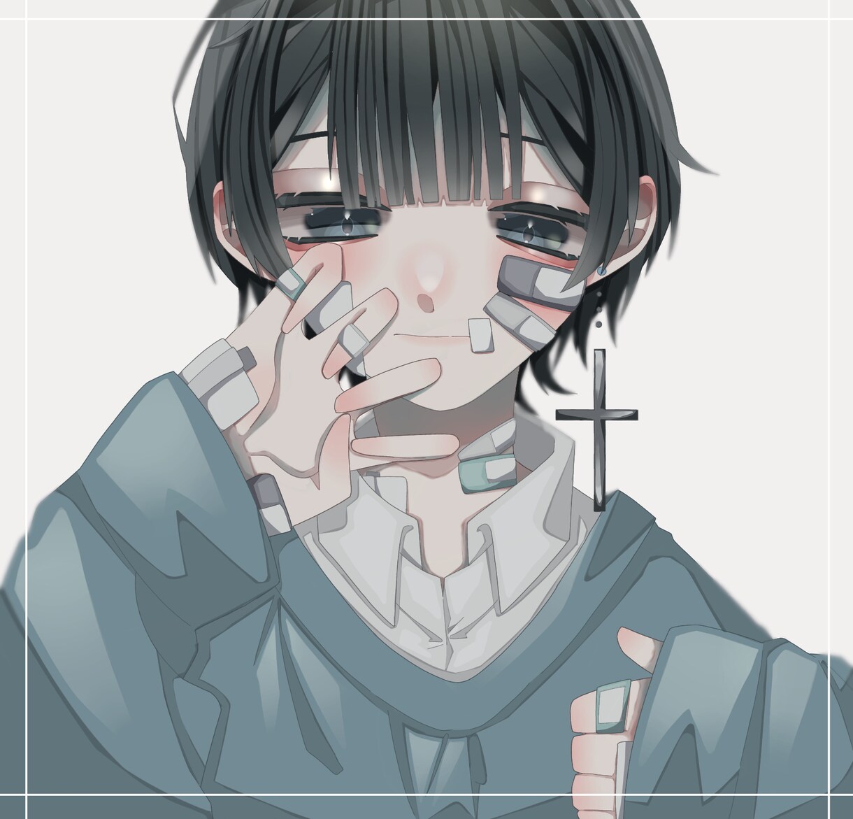 モノクロチックの少年少女描きます モノクロチックな雰囲気暗めのイラストです！ イメージ1